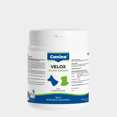 Produktbild von Canina Velox Gelenkenergie, Katze / Hund, Puder, Gesundheit der Knochen, Hüfte & Gelenke, Universal, Omega-3, Omega-6, 150 g