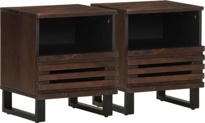 Produktbild von Nachttische 2 Stk. 40x34x46 cm Massivholz Mango
