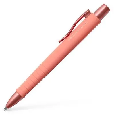 Guľôčkové pero, 0,7 mm, stláčací mechanizmus, koralové telo pera, FABER-CASTELL "Poly Ball Urban", modré