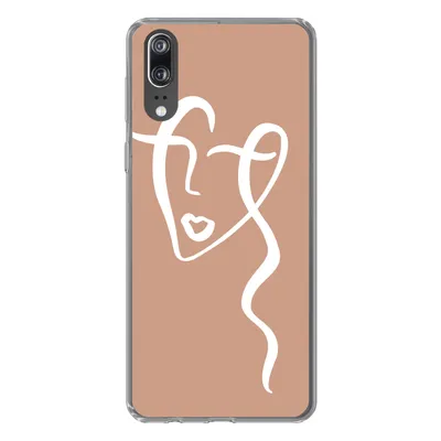 Produktbild von MuchoWow® Handyhülle Schutzhülle Hülle für Huawei P20 Frau - Gesicht - Abstrakt Silikon Softcase Handy Hülle - Hardcover