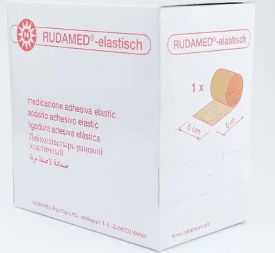 Produktbild von Rudamed ELASTISCH 6cm x 5m Wundpflaster Schnellpflaster Rollenpflaster Pflaster