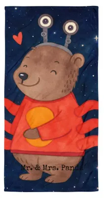 Produktbild von Mr. & Mrs. Panda Handtuch Krebs Astrologie Design - Weiß - Geschenk, Duschtuch, Duschhandtuch, Sternzeichen, Tierkreiszeichen, Badehandtuch, Geburtstagsgeschenk