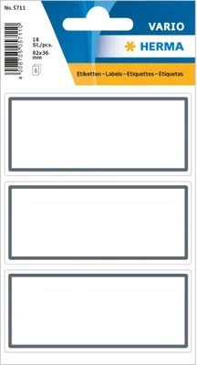Immagine prodotto di HERMA Etichette neutre per la scuola con bordo grigio 82x36 mm