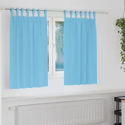 Obrázek produktu pro Závěsy na zatemnění s kroužky 2 pcs Světle modrá 140 x 140 cm