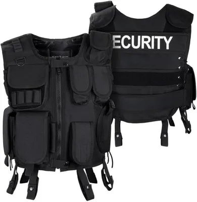 Produktbild von Black Snake® SECURITY Einsatzweste taktische Weste schwarz Paintball Softair Gotscha Brustschutz - XL/XXL - SECURITY
