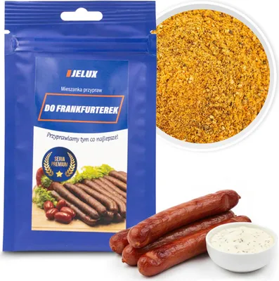 Zdjęcie produktu dla JELUX - Przyprawa do frankfurterek 50 g - Wydajność na 5 kg - Aromatyczne przyprawy