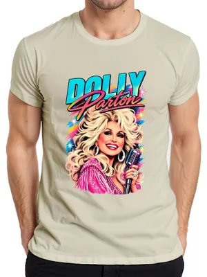 Zdjęcie produktu dla Koszulka męska z motywem Dolly Parton, ikony country muzyki, retro, Nashville, rozmiar M