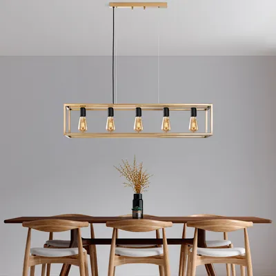 Immagine prodotto di Opviq, Kafes - 13749, lampadario, oro, corpo in metallo, 100 x 20 x 20 cm