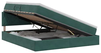 Obrázek produktu pro vidaXL Úložná postel s čelem Tmavě zelená 180 x 200 cm Samet