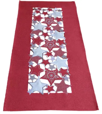 Produktbild von Tischwäsche Stickerei Stern 40 x 140 cm - rot