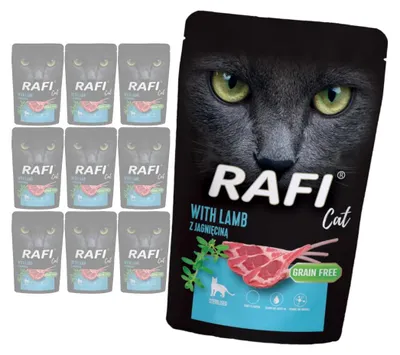 Produktbild von Rafi Katze Adult mit Lammfleisch 10x100g Getreidefreies Nassfutter für kastrierte Katzen