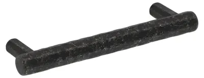Produktbild von Griff für Möbel aus Zinklegierung, Lochabstand 96 mm, Vintage-Design, schwarzes Metall. Set mit 25 Stück