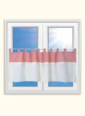 Produktbild von Design Schlaufen Scheibengardine Landhaus rot BxH 48x140cm