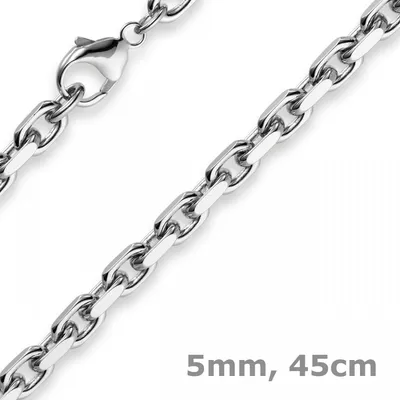 Produktbild von 5mm Kette Collier Ankerkette Halskette 585 Gold Weißgold 45cm