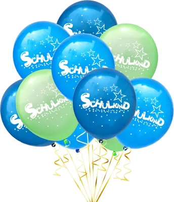 Produktbild von Oblique Unique 10x Luftballons Schuleinführung Einschulung Schulanfang Deko Schulkind und Stern Motive - Farbmix