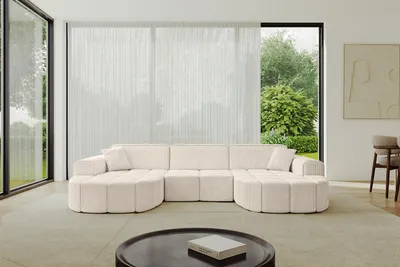 Produktbild von ALTDECOR Ecksofa in U-Form Livo-U1 - 315x173x79,5 cm Beige - Corner Sofa Bett Eckcouch Couch L-Form Wohnlandschaft Cauchsofa