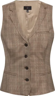 Produktbild von Greiff GASTRO MODA Damen Kellner-Weste Revers Regular Glencheck Beige XL