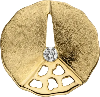 Produktbild von Anhänger aus 585 Gold Gelbgold eismattiert mit Diamant Brillant W/si Halsschmuck