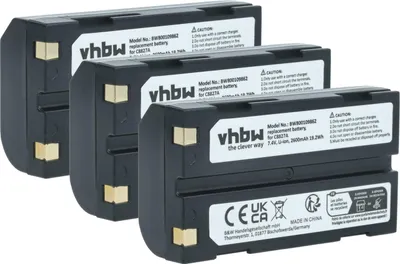 Produktbild von vhbw 3x Akku kompatibel mit Trimble R8, R7, MT1000, R8 Model 3 Receiver, R8 Model 2 Receiver, R8 Model 4 Receiver Kamera (2600 mAh, 7,4 V, Li-Ion)