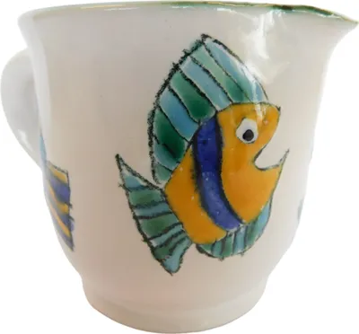 Obrázek produktu pro Konvička na mléko. Konvička na smetanu. Pohár na mléko. Pohár na smetanu. Keramika. Stoneware. Dětské nádobí. Nádobí. Ručně vyrobené. Motýl. Ryby. Kráva.