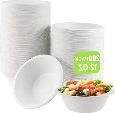 Produktbild von 200 Stück 8 oz Einwegpapierbecher extra stark kompostierbar für Barbecue und Picknick