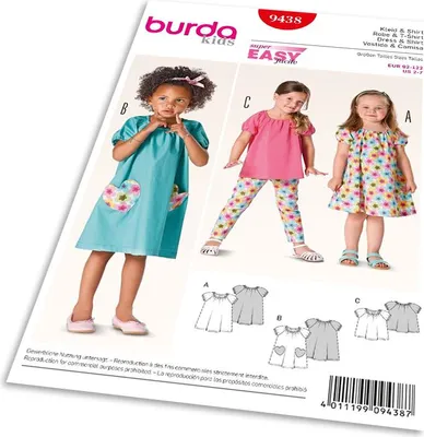 Immagine prodotto di Modello Burda 9438 - Abito semplice per bambina