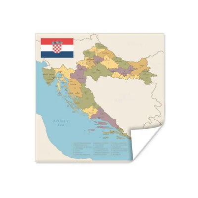 Obrázok produktu pre MuchoWow® Plagát - Historická mapa Chorvátska - 75x75