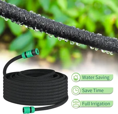 Produktbild von Poröser Perlschlauch - Tropfbewässerungsschlauch - 50 m - Ø 12,7 mm - Gummi - Flexibel - Wassersparend - Grün