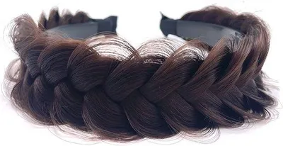 Productafbeelding van Gevlochten haarband met pluizige vlechtmotieven voor dames - een stijlvol haaraccessoire