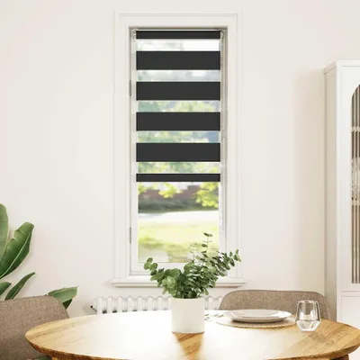 Obrázek produktu pro vidaXL Dvojitá roletka, černá, 40 x 100 cm, šířka látky 35,9 cm, polyester