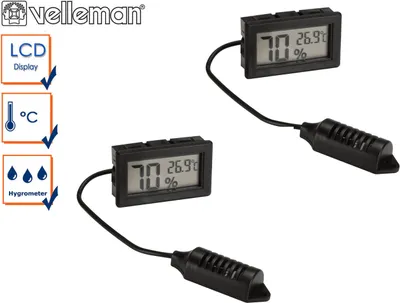 Produktbild von Kombi-Set digital Einbau Hygrometer & Thermometer, Luftfeuchtigkeit + Temperatur