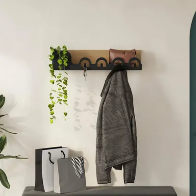 Productafbeelding van Dmora Wandgarderobe Jarnsaxa, bruin, met 5 haken