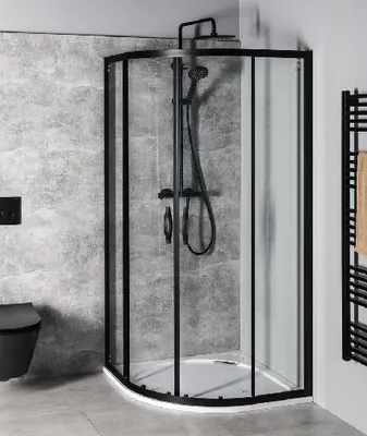 Zdjęcie produktu dla Gelco Sigma - Kabina prysznicowa 100x100 cm, R550, czarny mat/przezroczyste szkło GS5510B