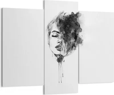 Produktbild von Bild auf Leinwand - Leinwandbild - 3 Teile - Frau Gesicht Abstraktion - 130x100cm - Wand Bild - Wanddeko - Wandbilder - Leinwanddruck - Bilder - Wanddekoration - Leinwand bilder - CB130x100-4934