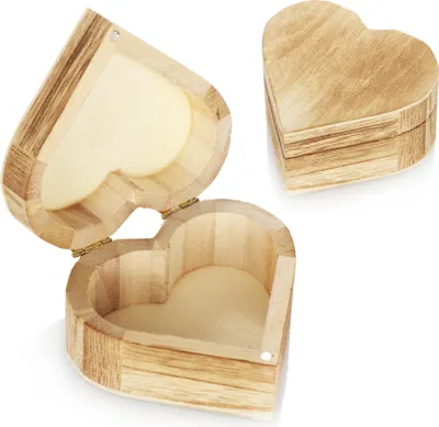 Produktbild von COM-FOUR® 2x Holz Schatulle in Herzform - Holzbox Schmuckkästchen - kleine Holzkiste mit Deckel - dekorative Schmuckschachtel - Holzschachtel