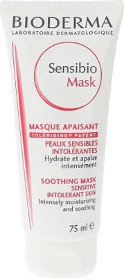 A close-up studio shot of a white tube of Bioderma Sensibio Mask.