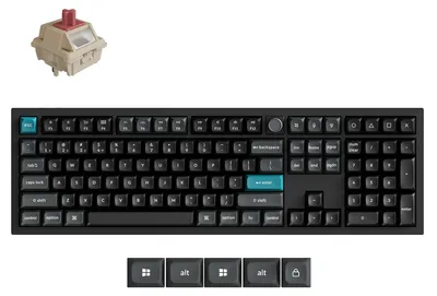 Obrázok produktu pre Keychron Q6 Ultra 8K, Plná veľkosť (100 %), Káblový a bezdrôtový, USB + RF Wireless + Bluetooth, Mechanický spínač kláves, RGB LED, Čierna