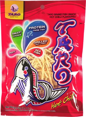Produktbild von Taro Fish Snack Hot Chilli Flavour 52g (rot)