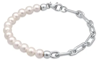 Image de Bracelet pour homme en argent sterling 925 avec pendentifs en forme de coquillage