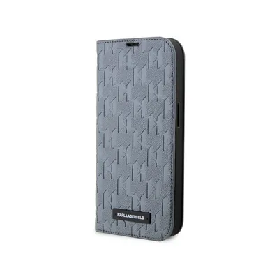 Zdjęcie produktu dla Etui Karl Lagerfeld Saffiano Monogram Klbkp14Lsaklhpg Na Iphone 14 Pro - Srebrne