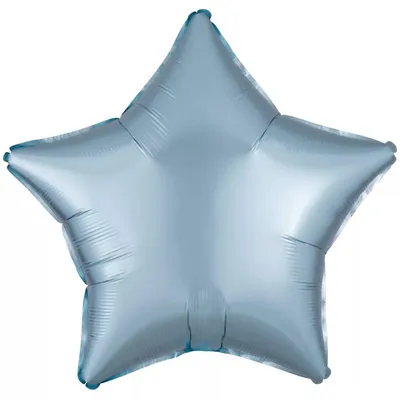 Image de Ballon en plastique étoile satin bleu pastel 45cm