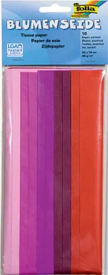 Produktbild von folia Seidenpapier (B)500 x (H)700 mm 20 g/qm Mix rot 10 Blatt