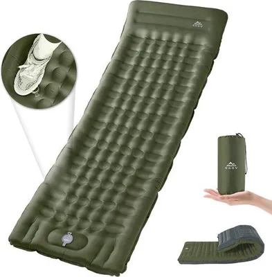 Obrázek produktu pro Lehká nafukovací matrace, výška 12 cm, ultralehká voděodolná venkovní matrace, s ruční pumpičkou, přenosná, kompaktní, vhodná pro kempování a turistiku