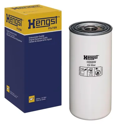 Obrázek produktu pro Šroubovací olejový filtr 303 mm HENGST FILTER, vhodný mimo jiné pro CATERPILLAR