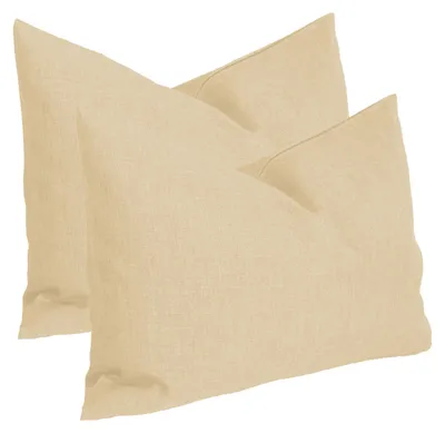Produktbild von Kissenbezug 2er Set ecru 40x60 cm Struktur Leinenoptik Kissenhülle Deko Kissen