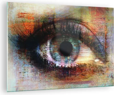 Produktbild von Bilder auf glas - Auge Abstraktion - 70x50cm - Glasbilder - Wandbilder - Kunstdruck - zum Aufhängen bereit - Wanddekoration aus Glas - Glas Bilder - Wandbild auf Glas - Einteilig - GAA70x50-3518