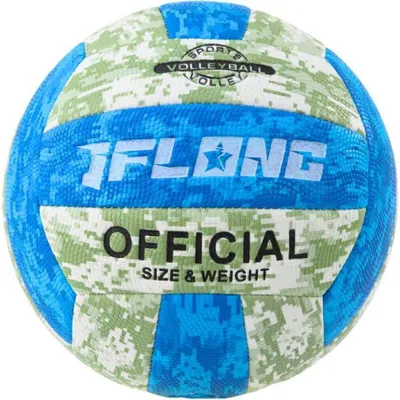 Image de Ballon de volley-ball vert et bleu, taille 5, multicolore