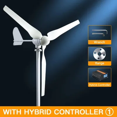 Productafbeelding van Windturbine - Windmolen - Windturbine Generator - Windenergie - 48V - 2000W - 3 Bladen - Horizontale Windmolen