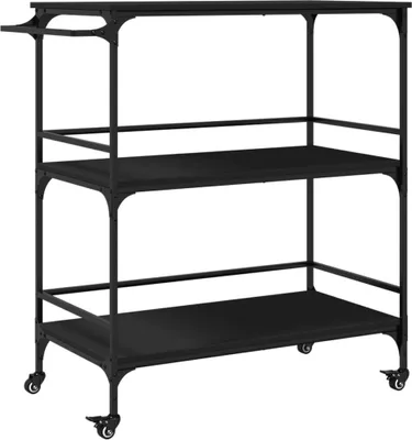 Obrázek produktu pro Kuchyňský vozík černý 100,5x50x105 cm kompozitní dřevo