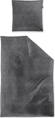 Produktbild von Irisette Flausch-Baumwolle Bettwäsche-Garnitur Loyd-8835 Größe 155x220+80x80 cm Farbe grau-12